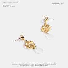 Load image into Gallery viewer, 2020新品欧美流行时尚猫眼石耳环春夏树藤长款耳環S925银针耳坠女
