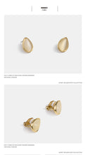Load image into Gallery viewer, 2020韩版 S925银针猫眼石耳钉女 水滴无耳洞耳夹时尚气质街拍耳饰