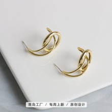 Load image into Gallery viewer, 2020新款S925银针耳钉韩国大东门时冷淡风气质潮流耳饰青岛韩觅