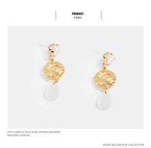 Load image into Gallery viewer, 2020新品欧美流行时尚猫眼石耳环春夏树藤长款耳環S925银针耳坠女