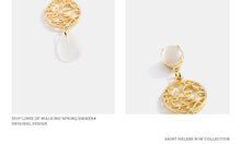 Load image into Gallery viewer, 2020新品欧美流行时尚猫眼石耳环春夏树藤长款耳環S925银针耳坠女