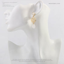 Load image into Gallery viewer, 2020新品欧美流行时尚猫眼石耳环春夏树藤长款耳環S925银针耳坠女