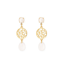 Load image into Gallery viewer, 2020新品欧美流行时尚猫眼石耳环春夏树藤长款耳環S925银针耳坠女