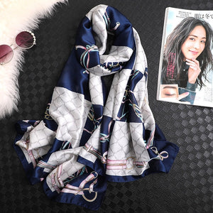 Luxury brand designer silk scarf women 2020 new spring summer shawls and wraps soft long pashmina foulard bandana ladies scarves