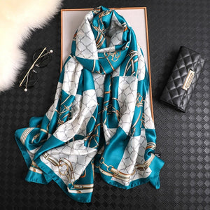 Luxury brand designer silk scarf women 2020 new spring summer shawls and wraps soft long pashmina foulard bandana ladies scarves